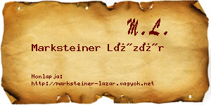 Marksteiner Lázár névjegykártya